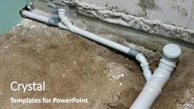  Presentation with pvc - Beautiful slide set featuring aguas residuales - pvc sewage pipe inside unfinished backdrop and a coral colored foreground