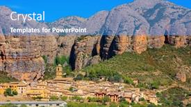  Presentation with nature-village - Presentation theme featuring aguero-village-at-the-foot background and a  colored foreground