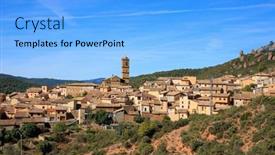  Presentation with nature village - PPT layouts having aguero-village-at-the-foot background and a  colored foreground