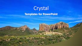  Presentation with nature village - Theme having aguero-village-at-the-foot background and a  colored foreground