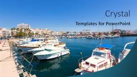  Presentation with sea port - Audience pleasing presentation consisting of aguilas-port-marina-village-murcia backdrop and a teal colored foreground