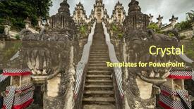  Presentation with traditional culture - Slides featuring agung lempuyang on bali indonesia background and a tawny brown colored foreground
