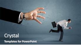  Presentation with running - Presentation having ahead competition - business man running away background and a  colored foreground