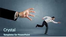  Presentation with business competition - Audience pleasing presentation theme consisting of ahead competition - business man running away backdrop and a ocean colored foreground