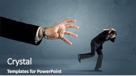  Presentation with running - Presentation featuring ahead competition - business man running away background and a ocean colored foreground