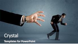  Presentation with running - Audience pleasing theme consisting of ahead competition - business man running away backdrop and a ocean colored foreground