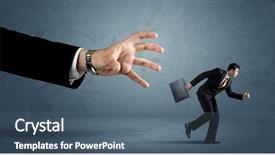  Presentation with running - Theme enhanced with ahead competition - business man running away background and a ocean colored foreground