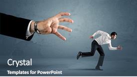  Presentation with business competition - PPT theme enhanced with ahead competition - business man running away background and a  colored foreground