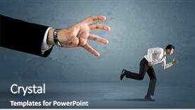  Presentation with running - Audience pleasing theme consisting of ahead competition - business man running away backdrop and a ocean colored foreground