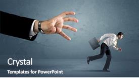  Presentation with running - Presentation design consisting of ahead competition - business man running away background and a  colored foreground