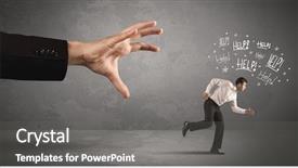  Presentation with running person - Slides consisting of ahead competition - business person running away background and a gray colored foreground