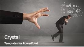  Presentation with running person - Slide deck enhanced with ahead competition - business person running away background and a gray colored foreground