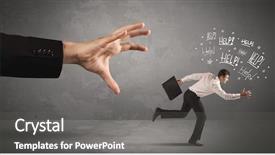  Presentation with running person - Slide set with ahead competition - business person running away background and a gray colored foreground