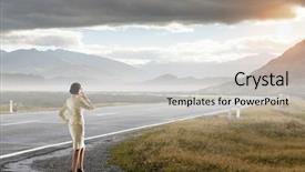  Presentation with way - Slide deck with ahead competition - way to success mixed background and a  colored foreground