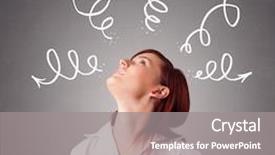  Presentation with lactation young woman breastfeeding - Cool new presentation design with ahead curve - beautiful young woman thinking backdrop and a gray colored foreground