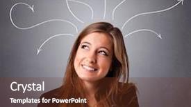  Presentation with pretty girl - Slide deck consisting of ahead curve - pretty young girl thinking background and a tawny brown colored foreground