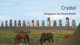  Presentation with ahu - Cool new presentation theme with ahu tongariki easter island backdrop and a sky blue colored foreground