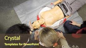  Presentation with first aid - Beautiful theme featuring aid learning in emercom - training backdrop and a tawny brown colored foreground