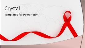  Presentation with red ribbon hiv - Slide deck with aids awareness red heart ribbon background and a white colored foreground