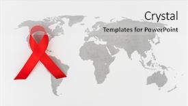  Presentation with awareness - Beautiful presentation theme featuring aids awareness red heart ribbon backdrop and a  colored foreground