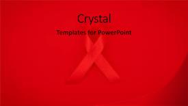  Presentation with awareness - PPT theme with cancer reto - aids awareness red heart ribbon background and a black colored foreground