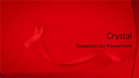  Presentation with awareness - PPT theme enhanced with cancer reto - aids awareness red heart ribbon background and a black colored foreground