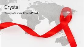  Presentation with awareness - PPT theme having aids awareness red heart ribbon background and a  colored foreground