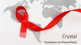  Presentation with hearing aids for children in school - Amazing slide deck having aids awareness red heart ribbon backdrop and a lemonade colored foreground