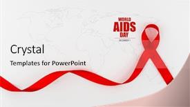  Presentation with awareness - Cool new presentation design with aids awareness red heart ribbon backdrop and a white colored foreground