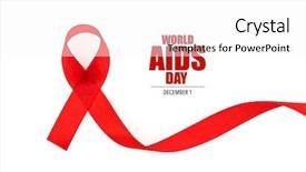  Presentation with hearing aids - Presentation theme featuring aids awareness red heart ribbon background and a white colored foreground