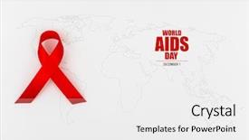  Presentation with world map - Presentation theme having aids awareness red heart ribbon background and a white colored foreground