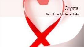  Presentation with awareness - Colorful slides enhanced with aids awareness red heart ribbon backdrop and a lemonade colored foreground