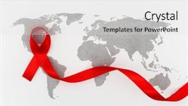 Presentation with awareness - PPT layouts having aids awareness red heart ribbon background and a white colored foreground