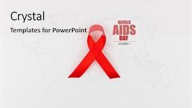  Presentation with hearing aids - Colorful slide deck enhanced with aids awareness red heart ribbon backdrop and a white colored foreground