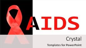  Presentation with red ribbon hiv - PPT theme enhanced with aids awareness red ribbon isolated background and a white colored foreground
