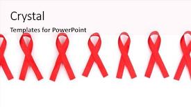  Presentation with awareness - Cool new slide set with aids-awareness-red-ribbons-isolated backdrop and a lemonade colored foreground