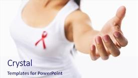  Presentation with cause - Presentation with aids cause using red ribbon background and a sky blue colored foreground