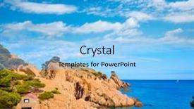  Presentation with spain - Presentation theme enhanced with aigua xelida beach cala in tamariu parafrugell of girona at catalonia spain background and a light blue colored foreground