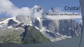  Presentation with blanc - Beautiful presentation design featuring aiguille verte and dru peak aiguilles du chamonix mont blanc massif alps france backdrop and a teal colored foreground