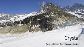  Presentation with mont blanc - Presentation theme featuring aiguilles du chamonix mont blanc background and a white colored foreground