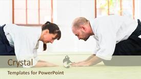  Presentation with aikido - Presentation theme enhanced with aikido martial arts school background and a cream colored foreground