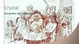  Presentation with engraving - Presentation design with ailing-committee-vintage-engraving background and a sky blue colored foreground