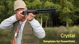  Presentation with hunting - Presentation enhanced with aim fire - man out hunting background and a tawny brown colored foreground