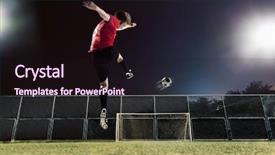  Presentation with goal ball - Audience pleasing slides consisting of aim high - athlete kicking soccer ball towards backdrop and a wine colored foreground