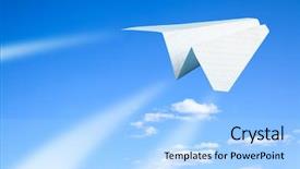  Presentation with night sky plane - Audience pleasing theme consisting of aim high - paper plane flying sky backdrop and a light blue colored foreground