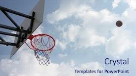  Presentation with basketball - Colorful slide deck enhanced with aim high - playing outdoor basketball backdrop and a lemonade colored foreground