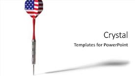  Presentation with american flag and eagle - Audience pleasing PPT theme consisting of aim stars - single dart with american flag backdrop and a white colored foreground