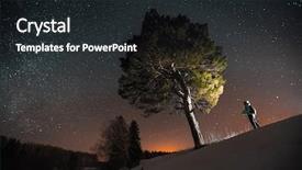  Presentation with winter forest night - Amazing slide set having aim stars - woman skiing at night backdrop and a wine colored foreground