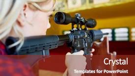  Presentation with target - Beautiful theme featuring aiming at target during shooting backdrop and a tawny brown colored foreground