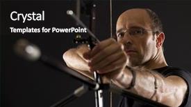  Presentation with eyes - Slide deck having aiming with bow and arrow background and a dark gray colored foreground